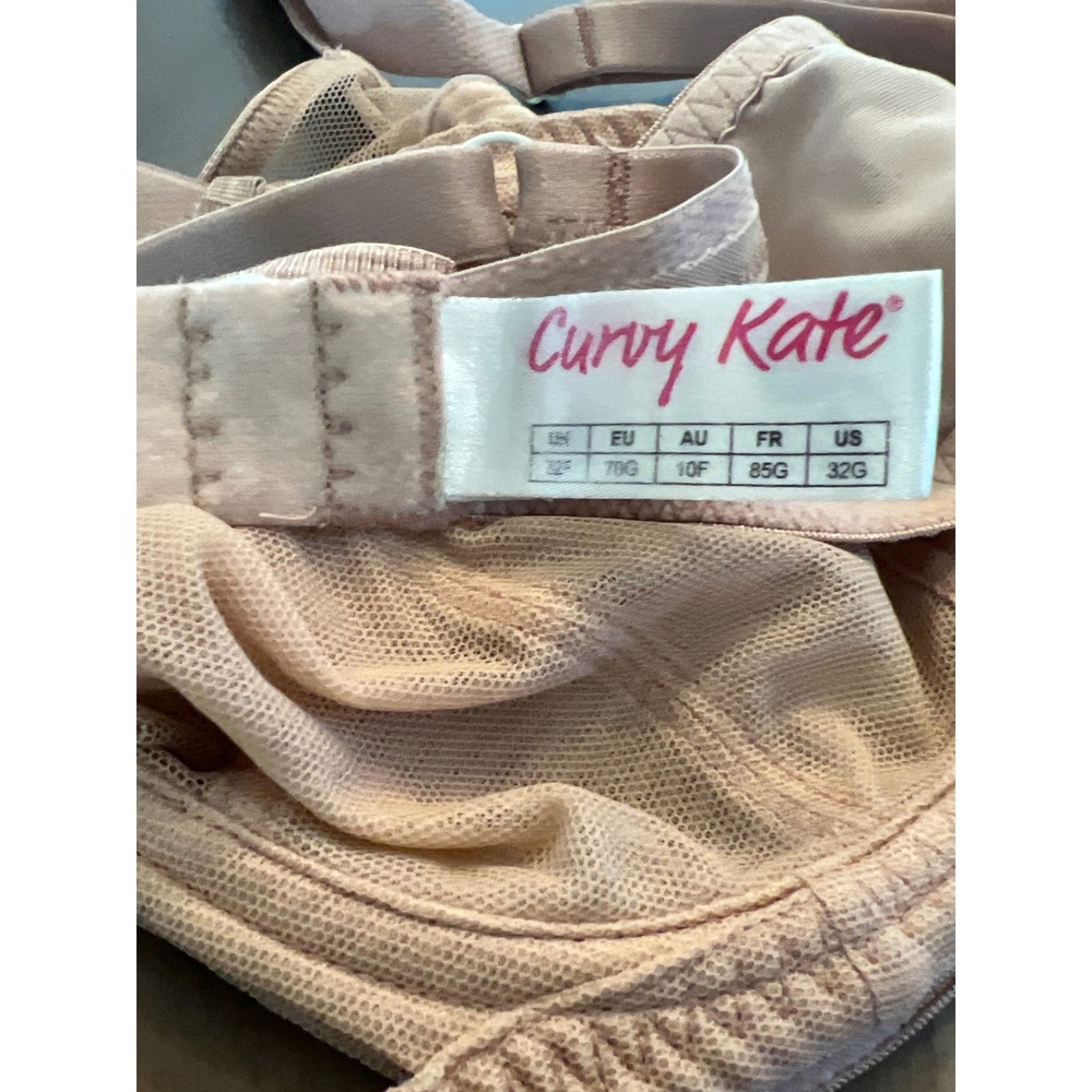 Curvy Kate Womens Nude‎ Mesh Underwire Balconette Bra Beige 32G US 32F UK